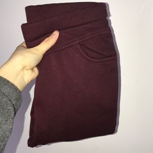 Women's Thick Red Maroon Pants in Size S